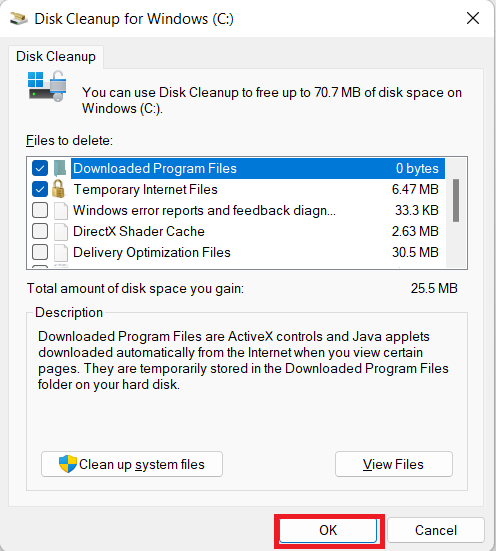 Disk cleanup