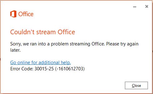 Error Code 30015-25